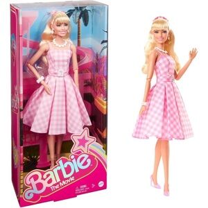 Barbie Movie Doll New in Hand w pink Gingham Dress